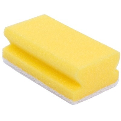 130480: Éponge à récurer synthétique - 13 x 7 cm - JAUNE/BLANC