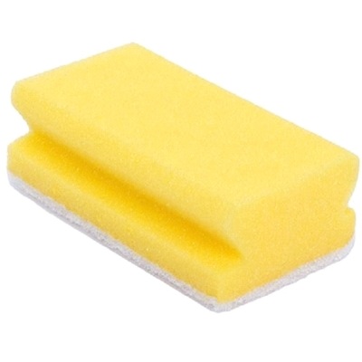 130581: Éponge à récurer synthétique - 13 x 7 cm - JAUNE/BLANC - 5 pièces