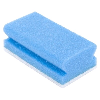 130581: Éponge à récurer synthétique - 13 x 7 cm - BLEU/BLANC - 5 pièces
