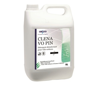 300448: CLENA VO PIN - Nettoyant Désinfectant pour locaux déchet et vides ordure - Senteur Pin - Large Spectre - 5 l