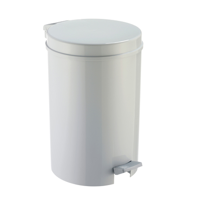 750101: Poubelle à pédale en plastique - 12 l - BLANC