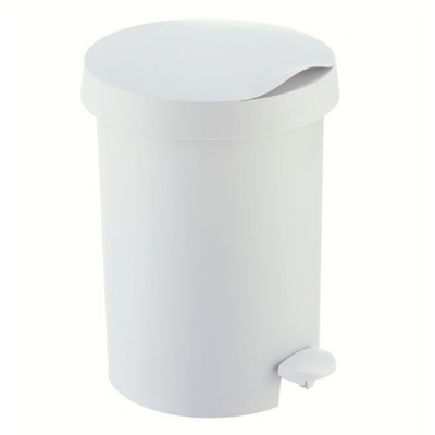 750102: Poubelle à pédale en plastique - 5 l - BLANC