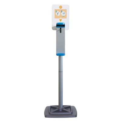 777911: Station d"hygiène des mains Doria - colonne + distributeur rechargeable au coude - 1000 ml